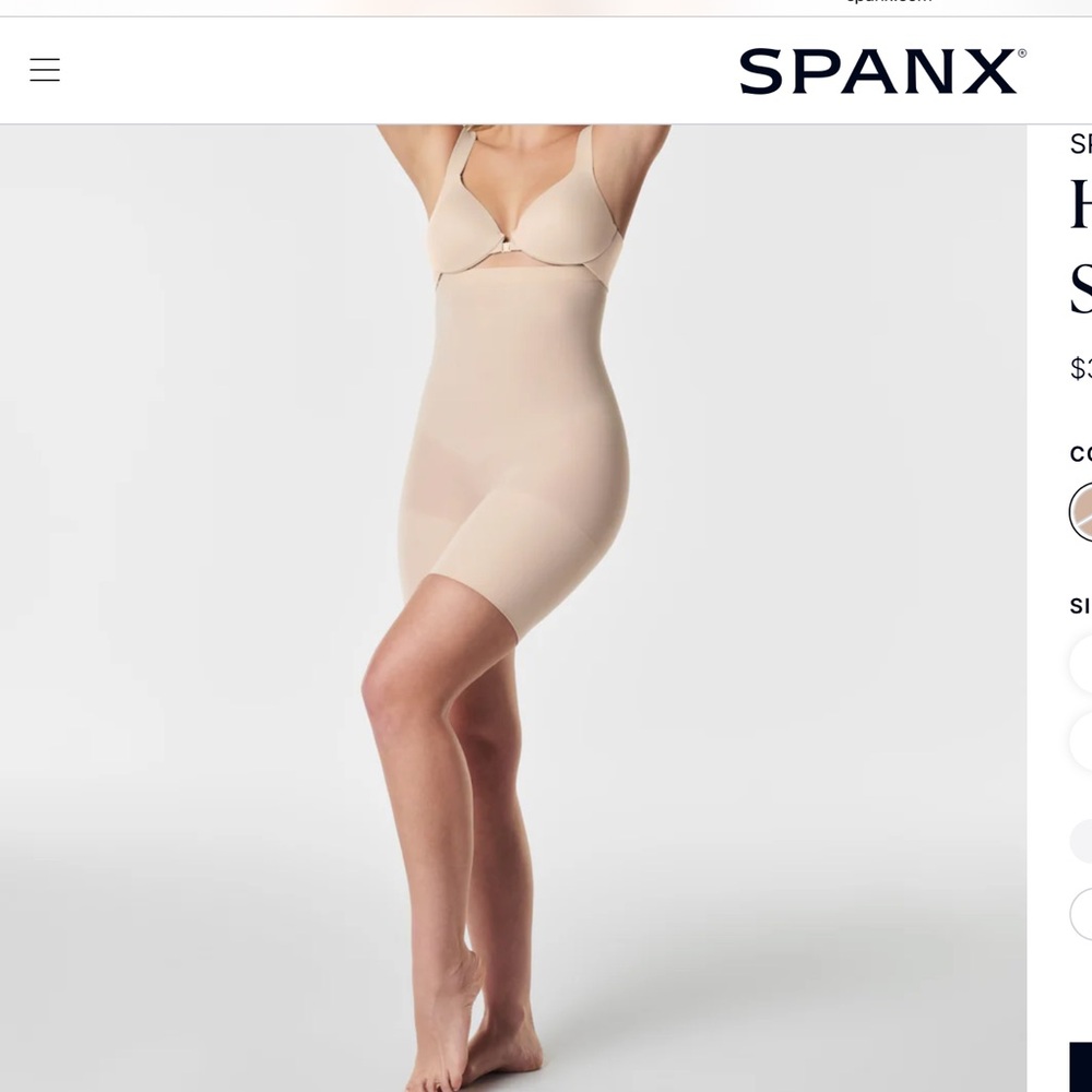 Spanx Higher Power Short Women's Nude Shapewear Shorts Soft Nude